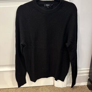 Theory Men’s S Wool-Cashmere Blend Crewneck Sweater Black